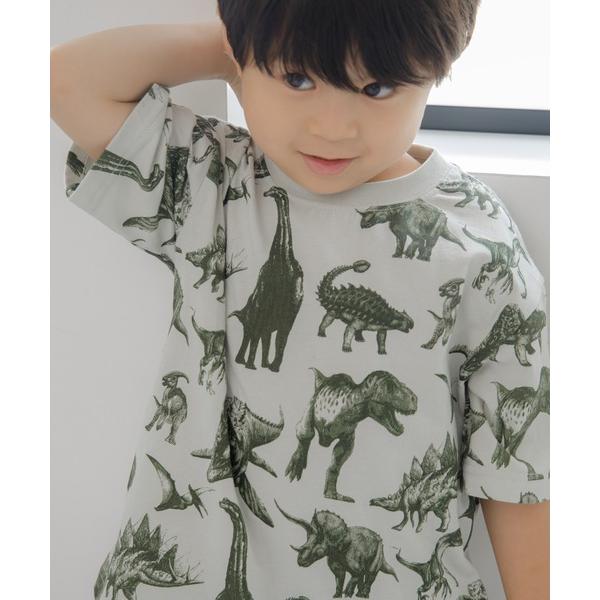 tシャツ リアルダイナソー総柄半袖Tシャツ80〜140cm キッズ 子供服 男の子 女の子