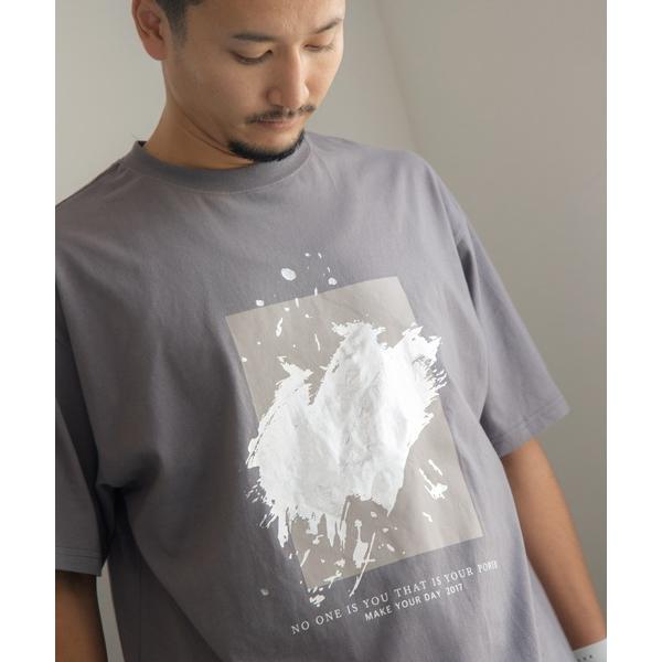 tシャツ フォイルアート半袖Tシャツパパサイズ メンズ