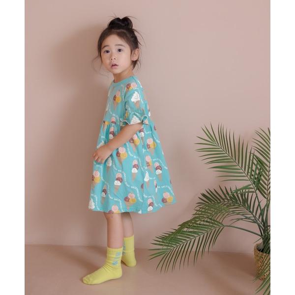 ワンピース デリシャスアイス総柄ワンピース80〜140cm キッズ 子供服 女の子