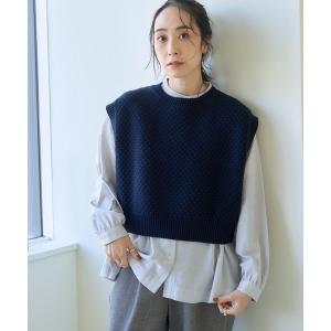 「studio CLIP」 ニットベスト LARGE ネイビー レディース