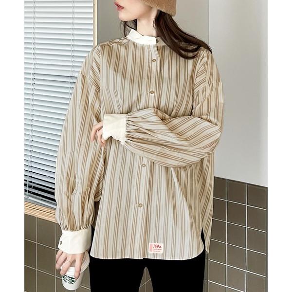 「Java」 長袖ブラウス SMALL オレンジ系その他 レディース