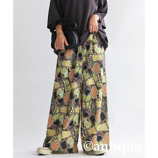 「antiqua」 パンツ R グリーン レディース