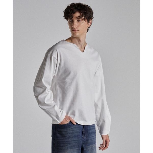 「Parts Lab.」 長袖Tシャツ M ホワイト メンズ