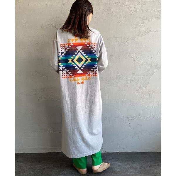 「PENDLETON」 7分袖ワンピース F グレー レディース