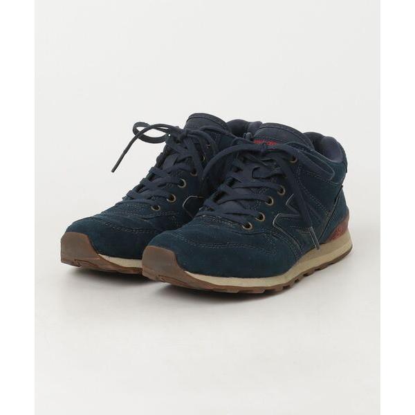 「New Balance」 ハイカットスニーカー 23.5cm ネイビー レディース