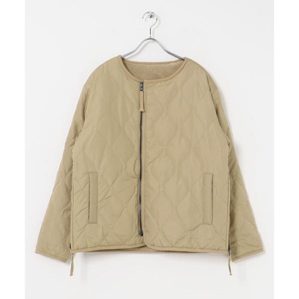 「TAION」 ノーカラージャケット MEDIUM ベージュ系その他 レディース