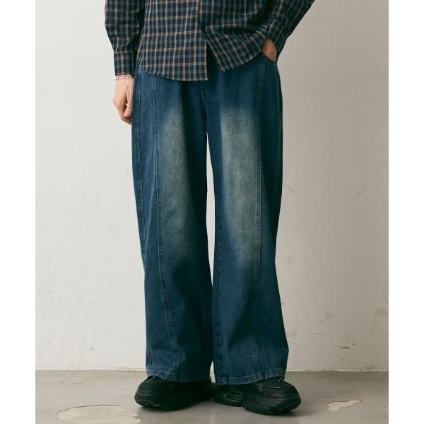 ワイドパンツ ジーンズ Vintage-Like Center Seam Denim Pants /...