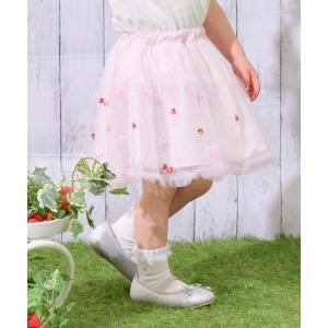 スカート イチゴ刺しゅう　チュールスカート キッズ 子供服 女の子｜ZOZOTOWN Yahoo!店