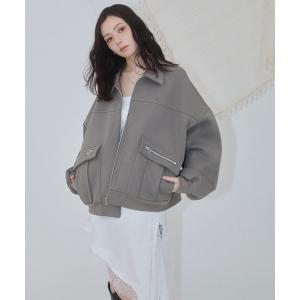 ブルゾン アウター アウトポケットスウェットブルゾン レディース