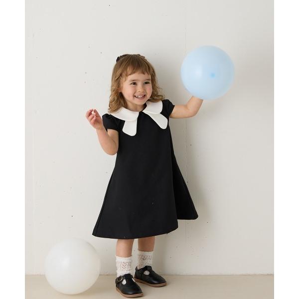 ワンピース 「リンクコーデ」ダブルカラーキャップスリーブワンピース キッズ 子供服 女の子