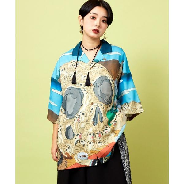 シャツ 「鈴木ひょっとこ×倭物やカヤ」アロハシャツ メンズ レディース