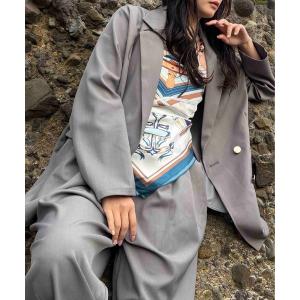 ジャケット テーラードジャケット ◯ダブルボタンテーラードジャケット　セットアップ可能 レディース