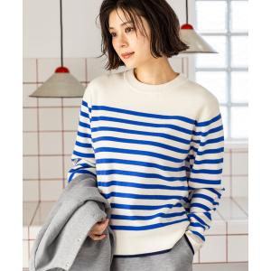 ニット セーター ミラノリブ配色ボーダーニット「洗える」 レディース