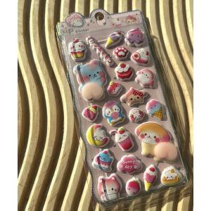 ステッカー 3Dぷくぷくアニマルシール／立体デコステッカー 韓国雑貨 スマホデコ 推し活