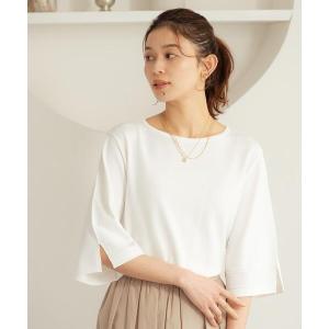 ニット セーター 「洗える/清涼感」袖スリットニットプルオーバー レディース