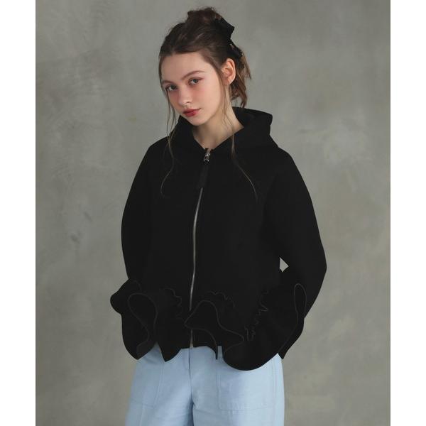 パーカー ボンディングギャザーフレアパーカー レディース
