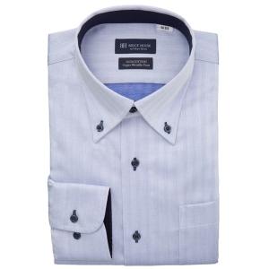 フォーマル シャツ 形態安定ノンアイロン ボタンダウン 長袖ビジネスワイシャツ メンズ
