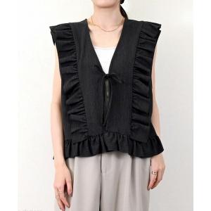 ベスト ジレ ツイルフリルベスト レディース