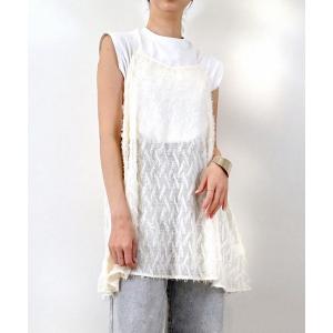 ブラウス シャツ シアーフリンジチュニックキャミソール レディース