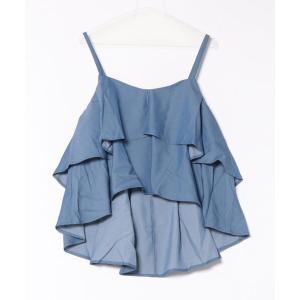 ブラウス シャツ デニムライクツイルティアードキャミソール レディース