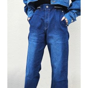 ジーンズ デニム デニムパンツ ウエストリブデニムパンツ レディース