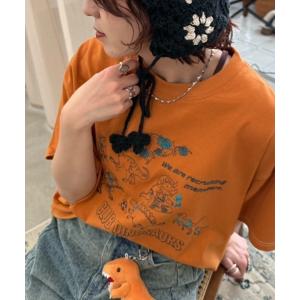tシャツ 部活恐竜刺しゅうTEE レディース メンズ