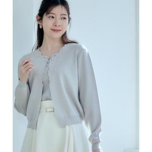 ニット セーター フラワー刺繍アンサンブル レディース