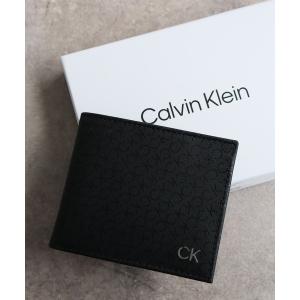 財布 「Calvin Klein/カルバンクライン」ワンポイント モノグラム  レザー コンパクト ウォレット メンズ レディース