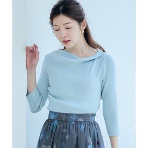 ニット セーター アシメドレープニットプルオーバー レディース