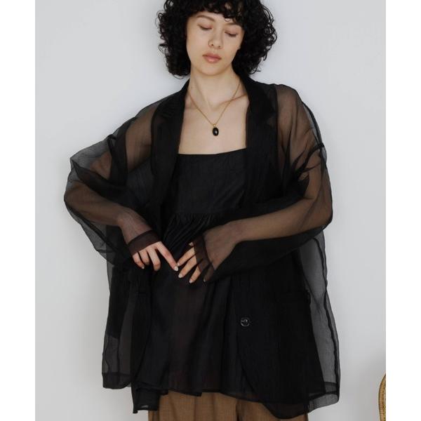 ジャケット テーラードジャケット シアーボックスジャケット レディース