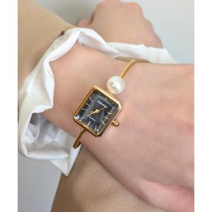 腕時計 一粒パールバングルウォッチ レディース