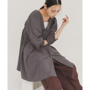 ワンピース 2WAYシャーリングチェックミニワンピースの商品画像