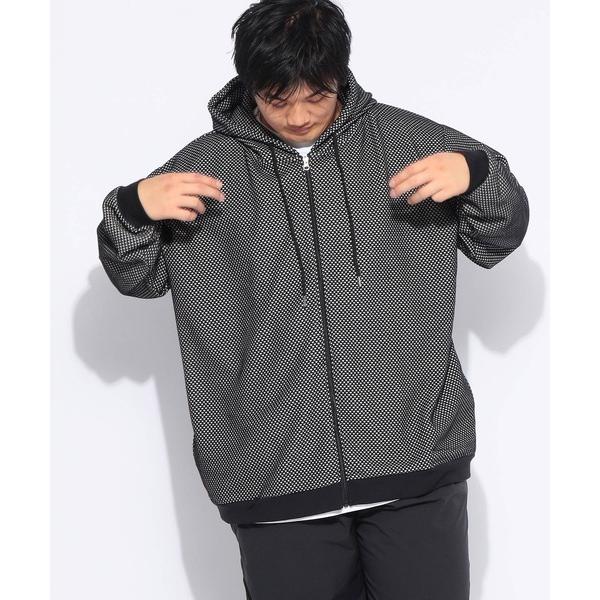 パーカー パーカー 長袖 メンズ 大きいサイズ バーズアイ ジャガード フルジップ PLEGGI (...