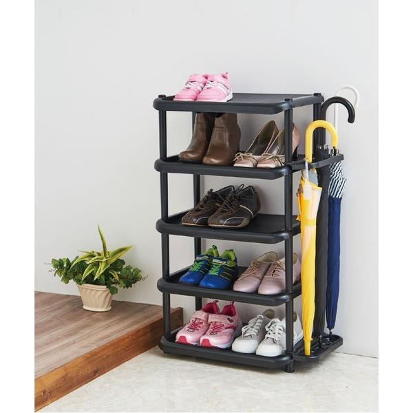 収納 シューズラックワイド5段