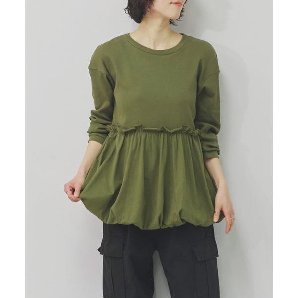 tシャツ ペプラム切替バルーントップス レディース