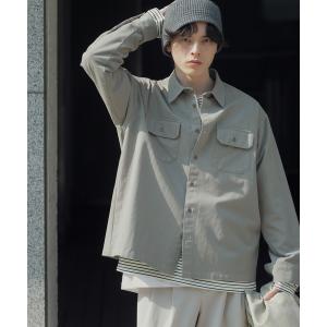 シャツ ダブルポケットカラーデニムシャツ メンズ