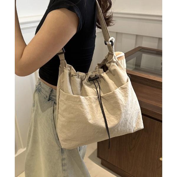 ショルダーバッグ バッグ ドローストリング ナイロントートバッグ レディース