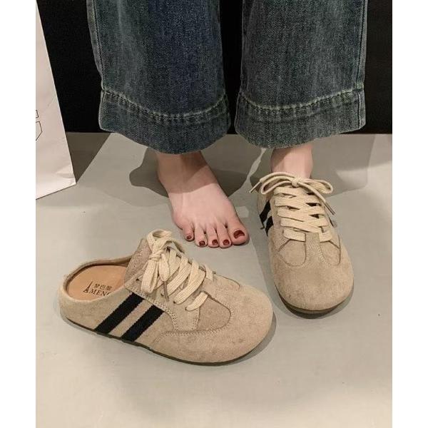 スニーカー スエード調ミュールスニーカー レディース