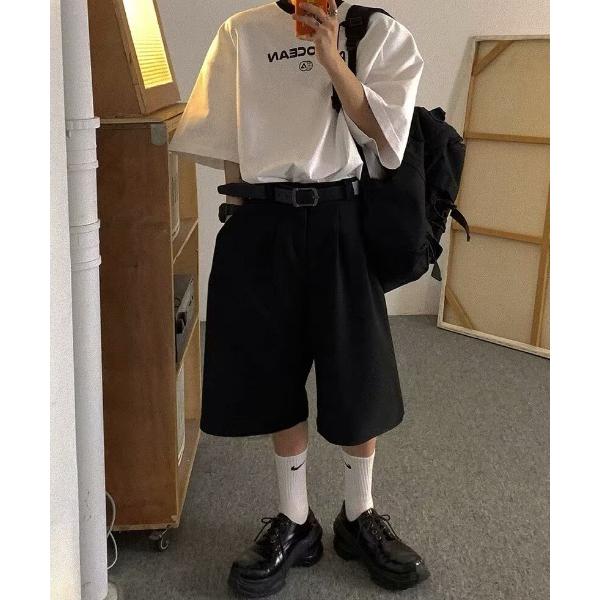 スラックス ダブルタックハーフパンツ メンズ レディース