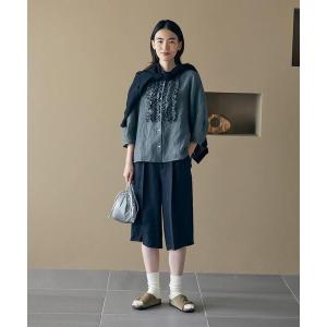 ブラウス シャツ 「3月お気に入り登録ブランド内1位」グランジリネンフリルディテールブラウス レディース