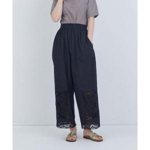 パンツ 「4月ベストセラーブランド内3位」「4月お気に入り登録ブランド内3位」ポプリン刺繍パンツ レディース