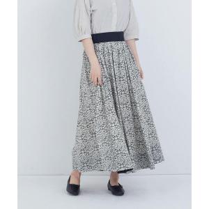 スカート ウエストリブリバティプリントスカート