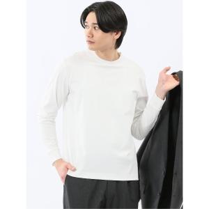 tシャツ 「ストレッチ 抗菌防臭 UVカット」m.f.エディトリアル メンズ シルケットスムス スロープネック 長袖Tシャツ メンズ
