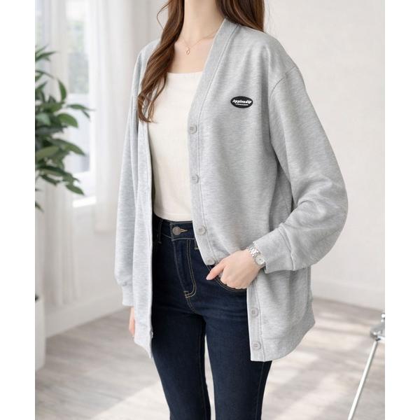 カーディガン デイリー使いにちょうどいい一枚！ スウェットライクカーディガン レディース