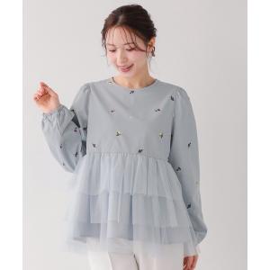 Fit more（フィットモア） ブラウス シャツ ヘムリボンバルーン