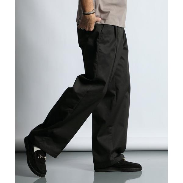 チノパン CREASE LINE WIDE CHINO：クリースライン ワイド チノパンツ メンズ
