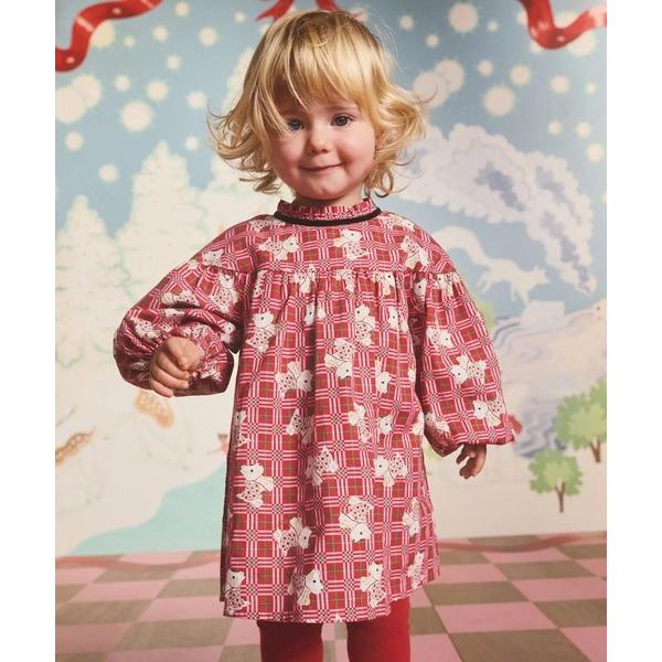 ワンピース キッズ チェック ワンピース Dog Patchwork キッズ 子供服 女の子