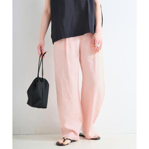 パンツ 「S/Mサイズ展開」手洗い可 / フレンチリネンストレートパンツ レディース