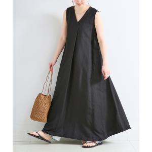 ワンピース 「追加7」手洗い可 / リネンレーヨンスリーブレスワンピース