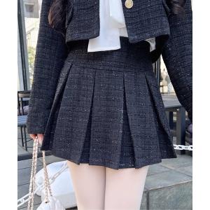 スカート ツイードプリーツスカパン(セットアップ対応)の商品画像